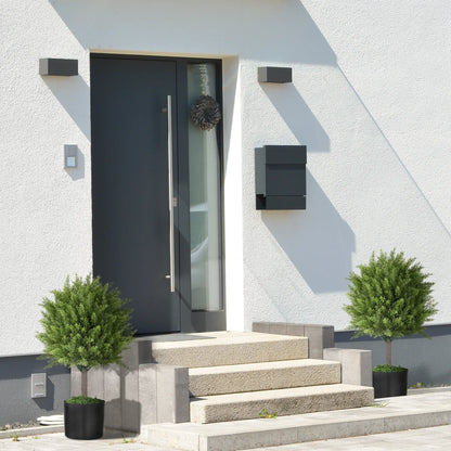 Set of 2 Artificial Cedar Topiary Trees in Pots, Green Artificial Trees at Gallery Canada