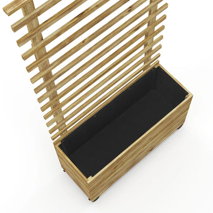 Wooden Planter With Trellis, Raised Garden Bed, 30" x 12" x 61", Nature Wood Wooden Planter Boxes at Gallery Canada