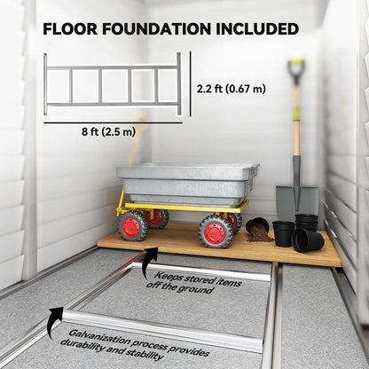 4.6' x 9' Steel Outdoor Storage Shed, Lean To Metal Tool House, White Sheds at Gallery Canada