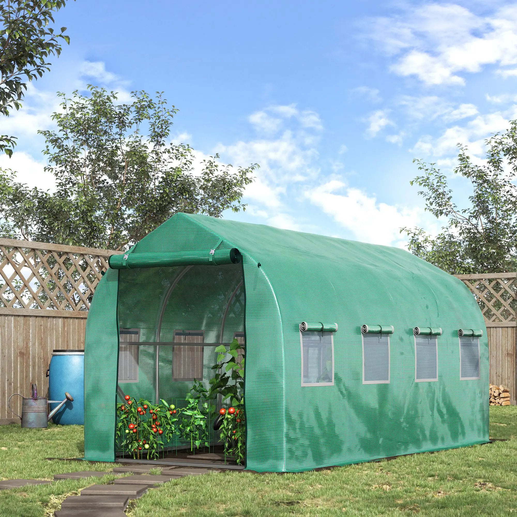 13' x 6.5' x 6.5' Walk-In Greenhouse, Plant Grow Tent, Green Plastic Greenhouses at Gallery Canada