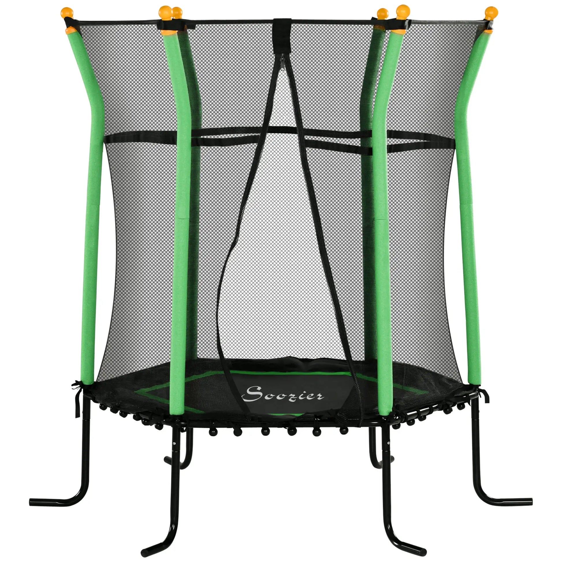 64" Kids Trampoline, Indoor Outdoor, Enclosure Net, Green Trampolines Green at Gallery Canada