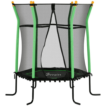 64" Kids Trampoline, Indoor Outdoor, Enclosure Net, Green Trampolines Green at Gallery Canada
