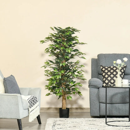 5FT Artificial Ficus Tree, Fake Plant in Nursery Pot, Indoor Decor Artificial Trees at Gallery Canada