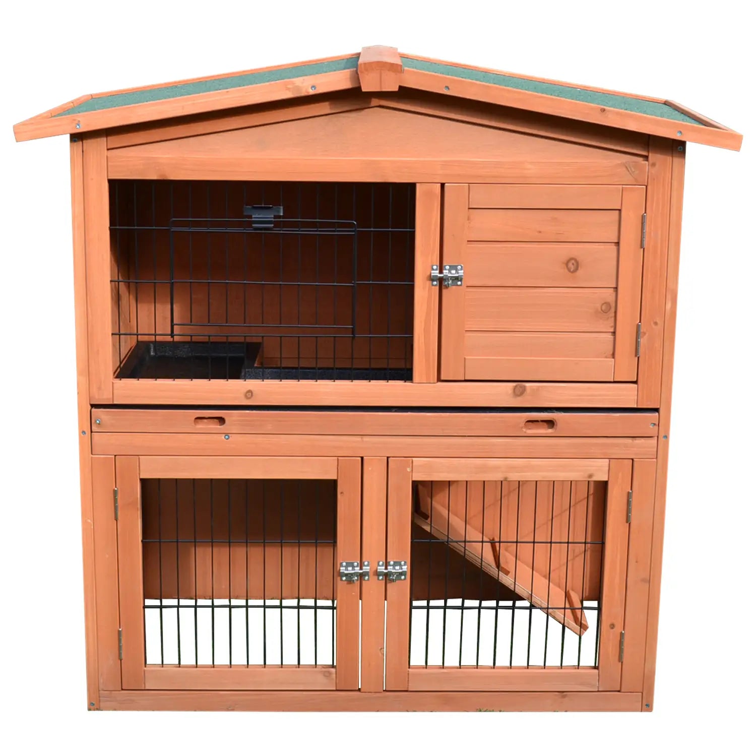 2 Tier Rabbit Hutch, Guinea Pig Cage, Ferret Enclosure, 39.6