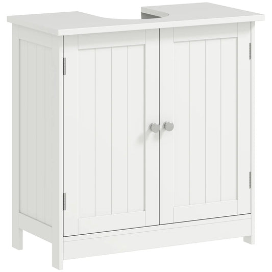 Under Sink Bathroom Cabinet, 2 Doors with Shelf, White Bathroom Cabinets White at Gallery Canada