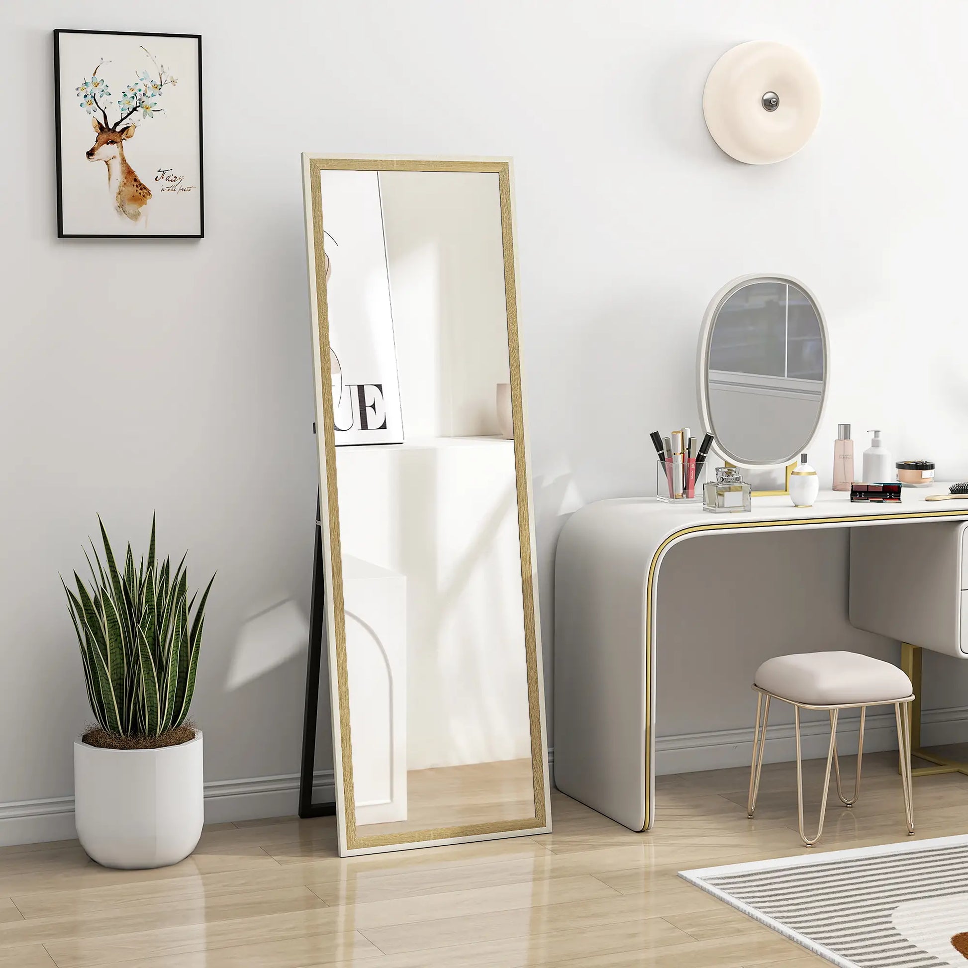 Floor Standing Mirror, Full Length, Dark Wood Grain Frame Full Length Mirrors at Gallery Canada