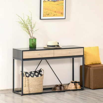 Console Table with 2 Drawers, Steel Frame, Black Console Tables at Gallery Canada