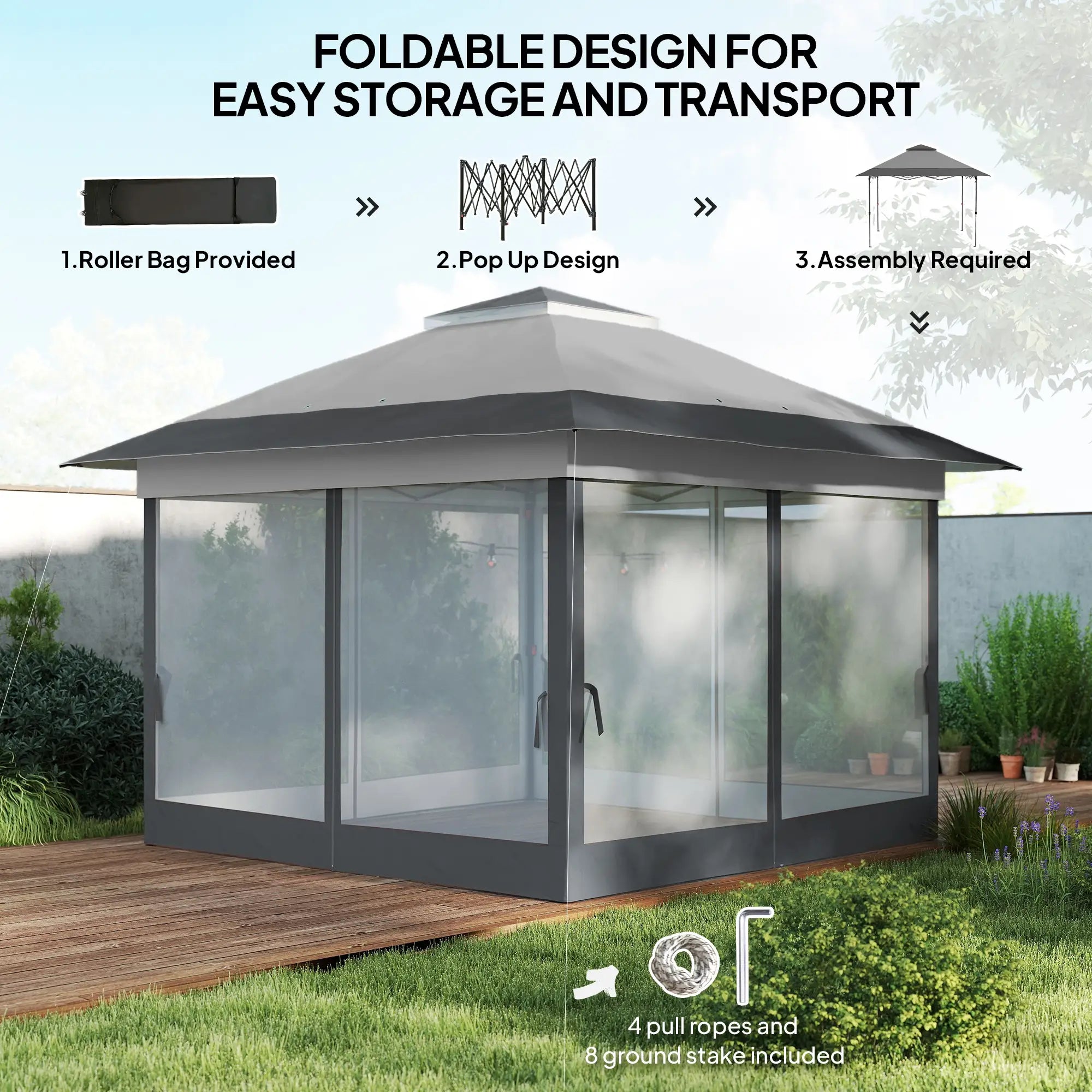 12' x 12' Foldable Pop-Up Party Tent, Instant Canopy Sun Shade Gazebo Pop Up Canopies at Gallery Canada