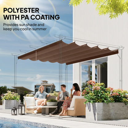 Retractable Pergola Canopy, 10' x 10', Coffee Gazebo Canopy Replacement at Gallery Canada