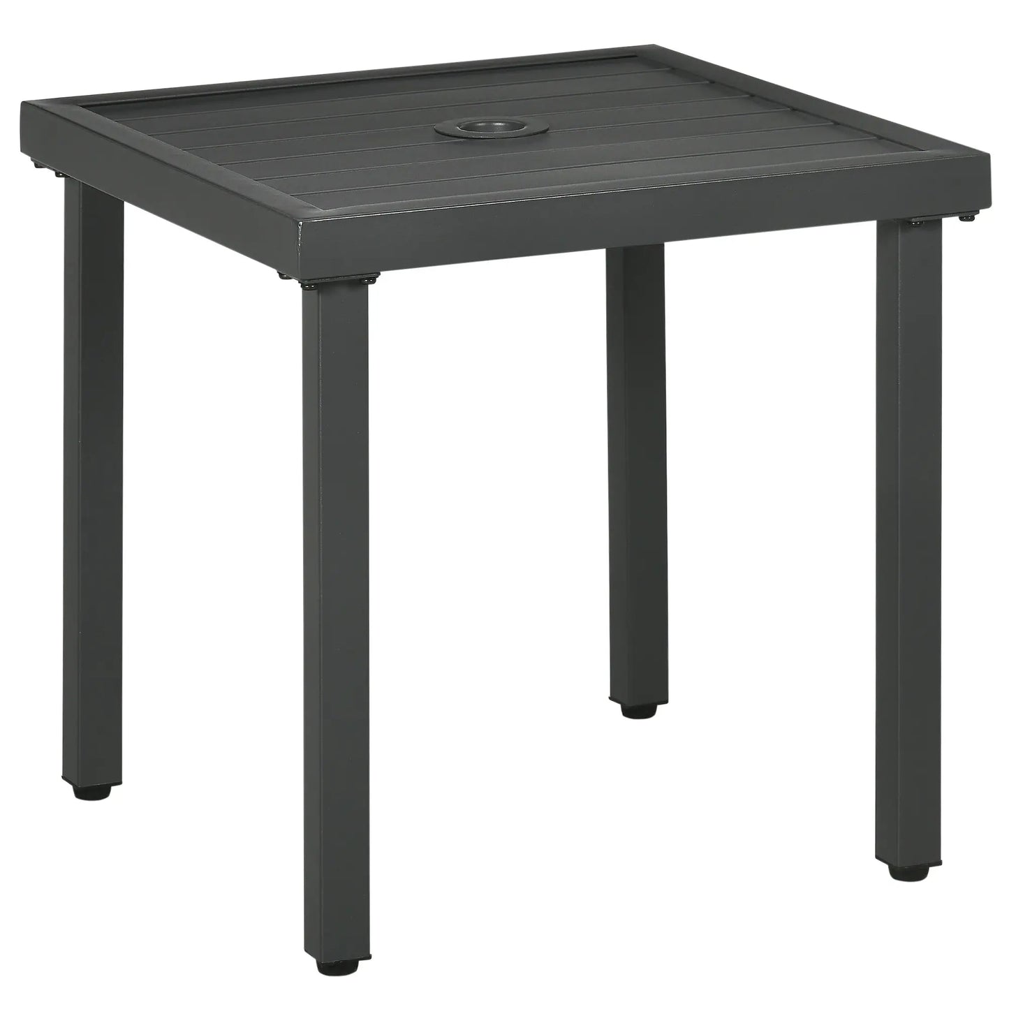 Outdoor Side Table, Patio End Table with Umbrella Hole, Steel Frame, Gray Patio Side Tables at Gallery Canada