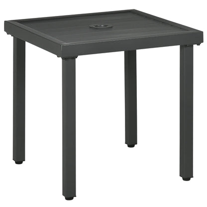 Outdoor Side Table, Patio End Table with Umbrella Hole, Steel Frame, Gray Patio Side Tables at Gallery Canada