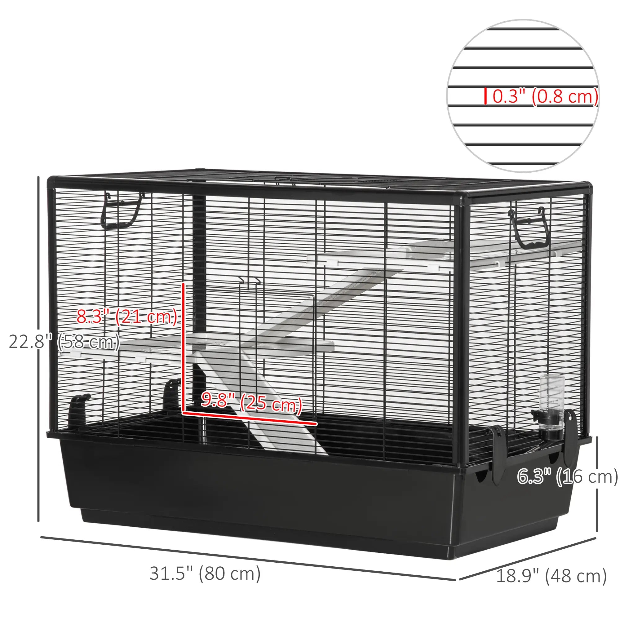 3-Tier Hamster Cage, Guinea Pig House, 31.5