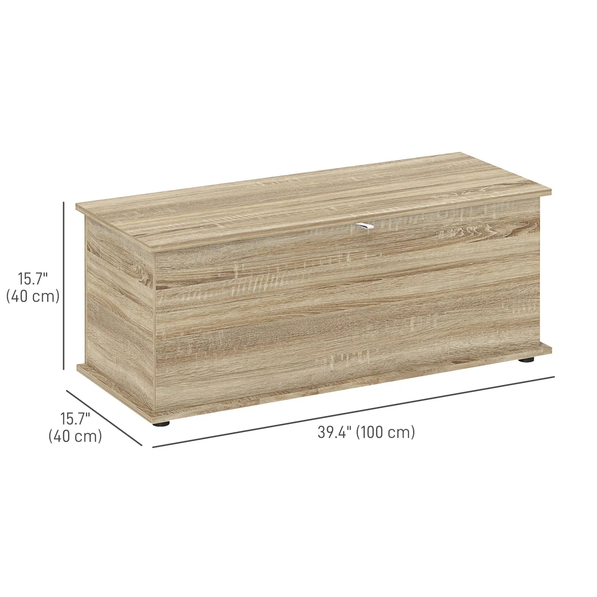 39.5" Storage Chest, Flip-Top Lid, Entryway Bench, Oak Storage Ottomans & Benches at Gallery Canada