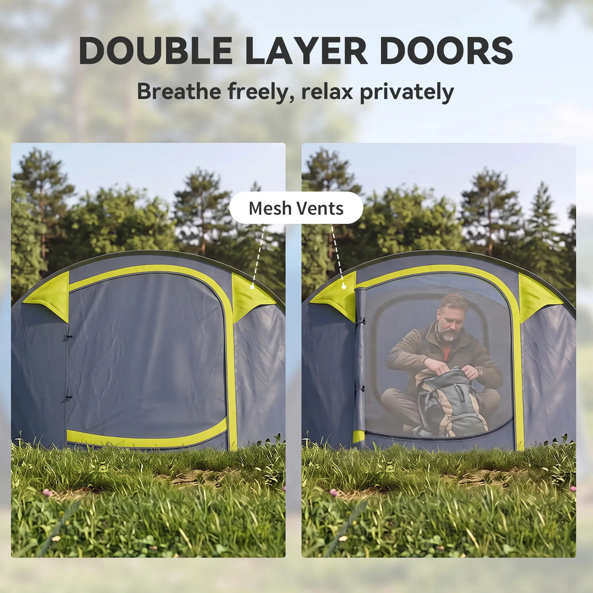 4 Person Camping Tent, Automatic Setup, Yellow Camping Tents at Gallery Canada