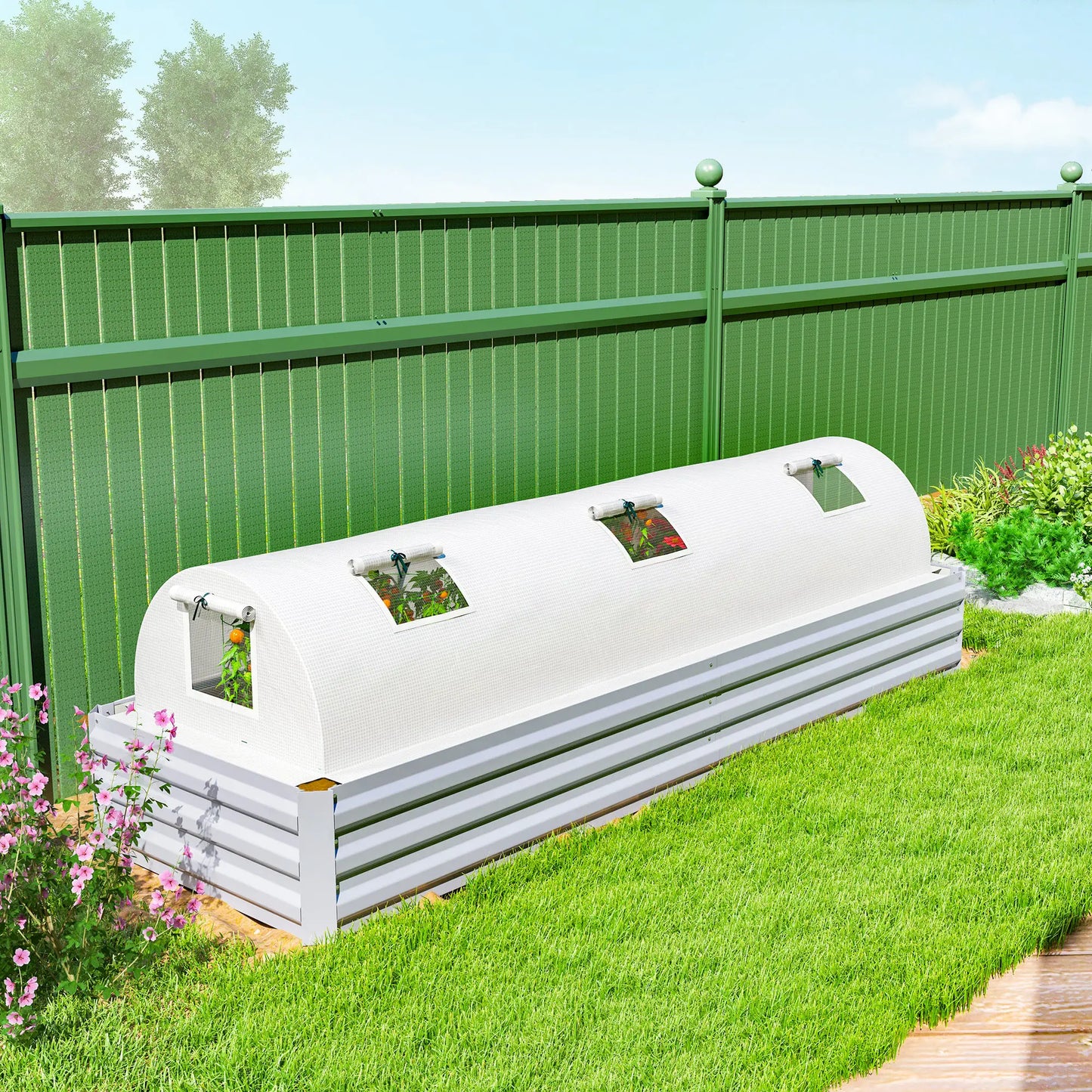Portable Mini Greenhouse, 10' x 3' x 2', 5 Mesh Windows, Steel Frame, White Mini Greenhouses at Gallery Canada