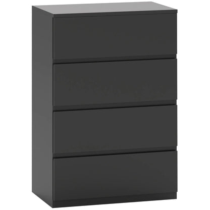 4 Drawer Chest, Freestanding Storage Unit, Black Storage Cabinets at Gallery Canada