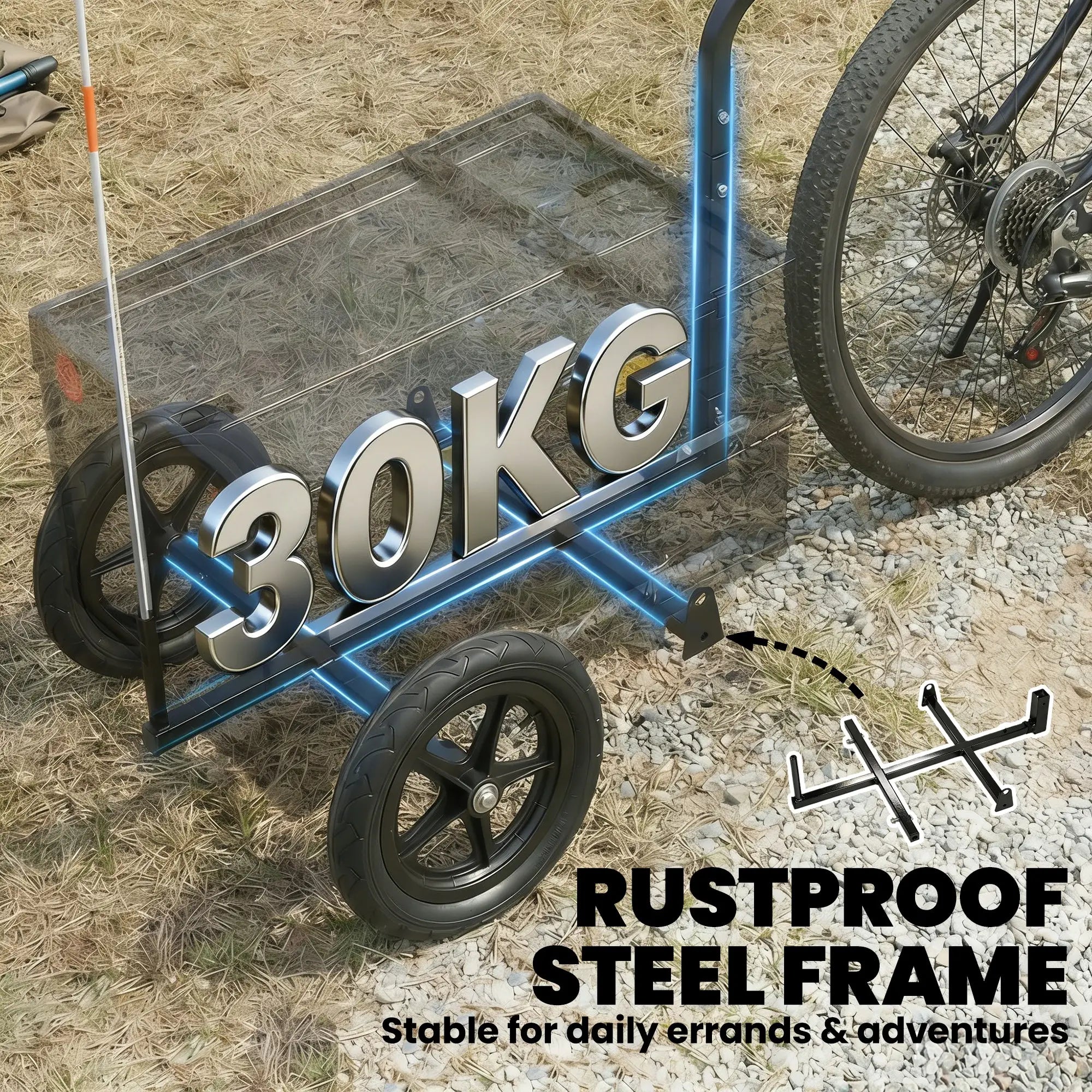 Bike Trailer, Foldable Storage Box With Lid, Quick Release Wheels Bike Cargo Trailers at Gallery Canada