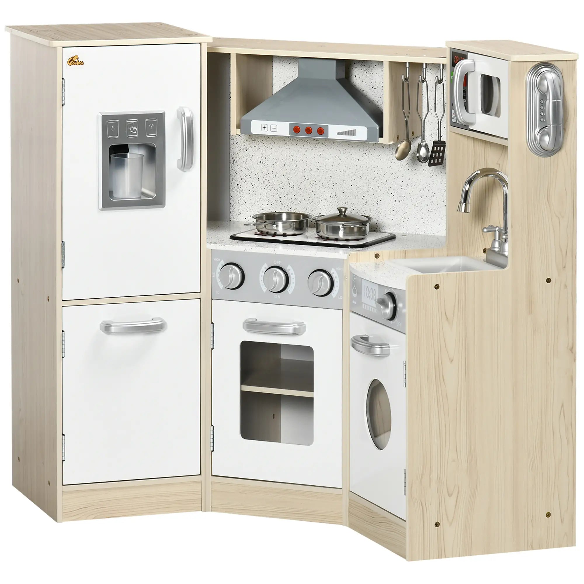 Wooden Play Kitchen with Lights, Sounds, Corner Playset, White Play Kitchen at Gallery Canada