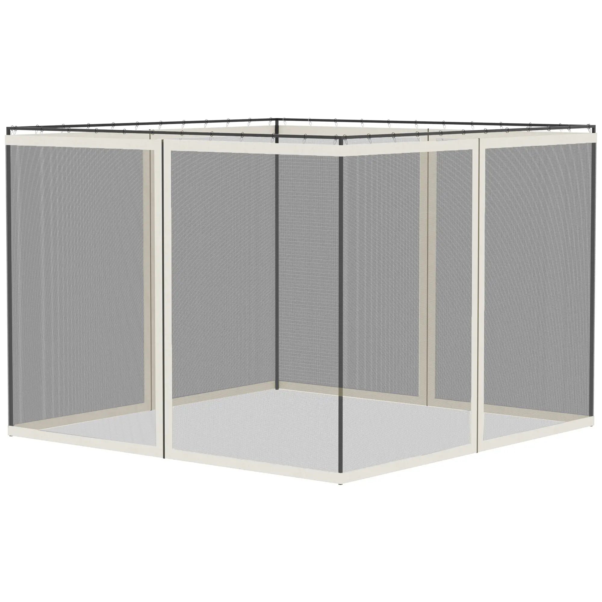 Mosquito Netting For Gazebo, 10' x 13', Black Screen Walls With Zippers, Black Gazebo Sidewalls at Gallery Canada