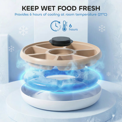 Automatic Cat Feeder, Dry Wet Food, 6 Trays, Battery Powered, Light Brown Dog Bowls at Gallery Canada