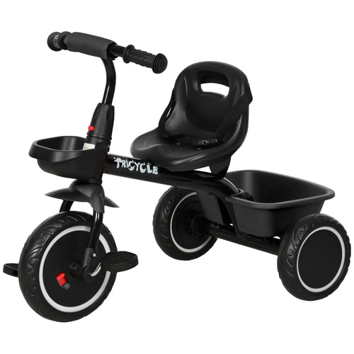 Tricycle for Toddlers 2-5 Years, Adjustable Seat, Black