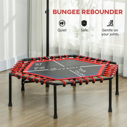 45" Rebounder Trampoline, Quiet Bungee with LED Lights, Adjustable Handle, Red Trampolines at Gallery Canada