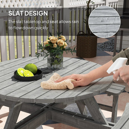 8 Seater Round Wooden Pub Bench, Patio Dining Set, Outdoor Patio