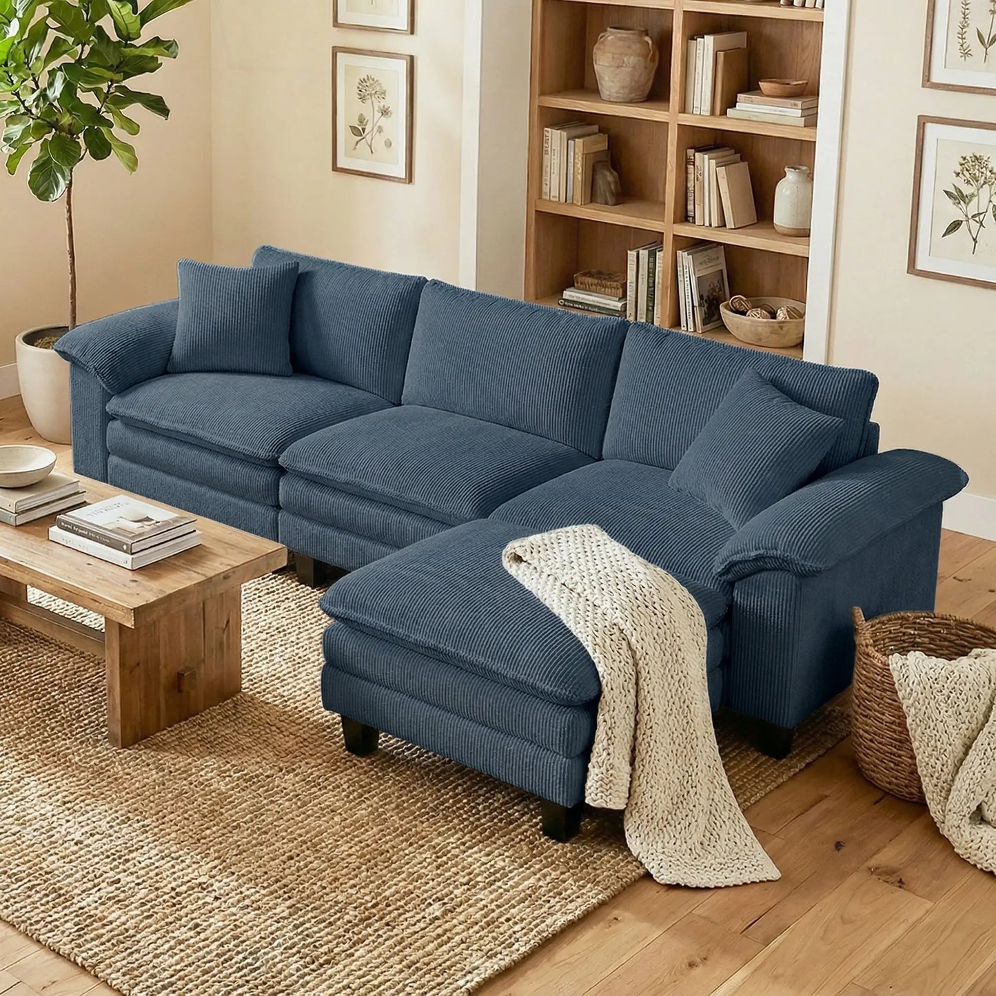 Sectional Sofa, L Shaped Couch, Deep Seat, Blue L Shaped Couchs at Gallery Canada