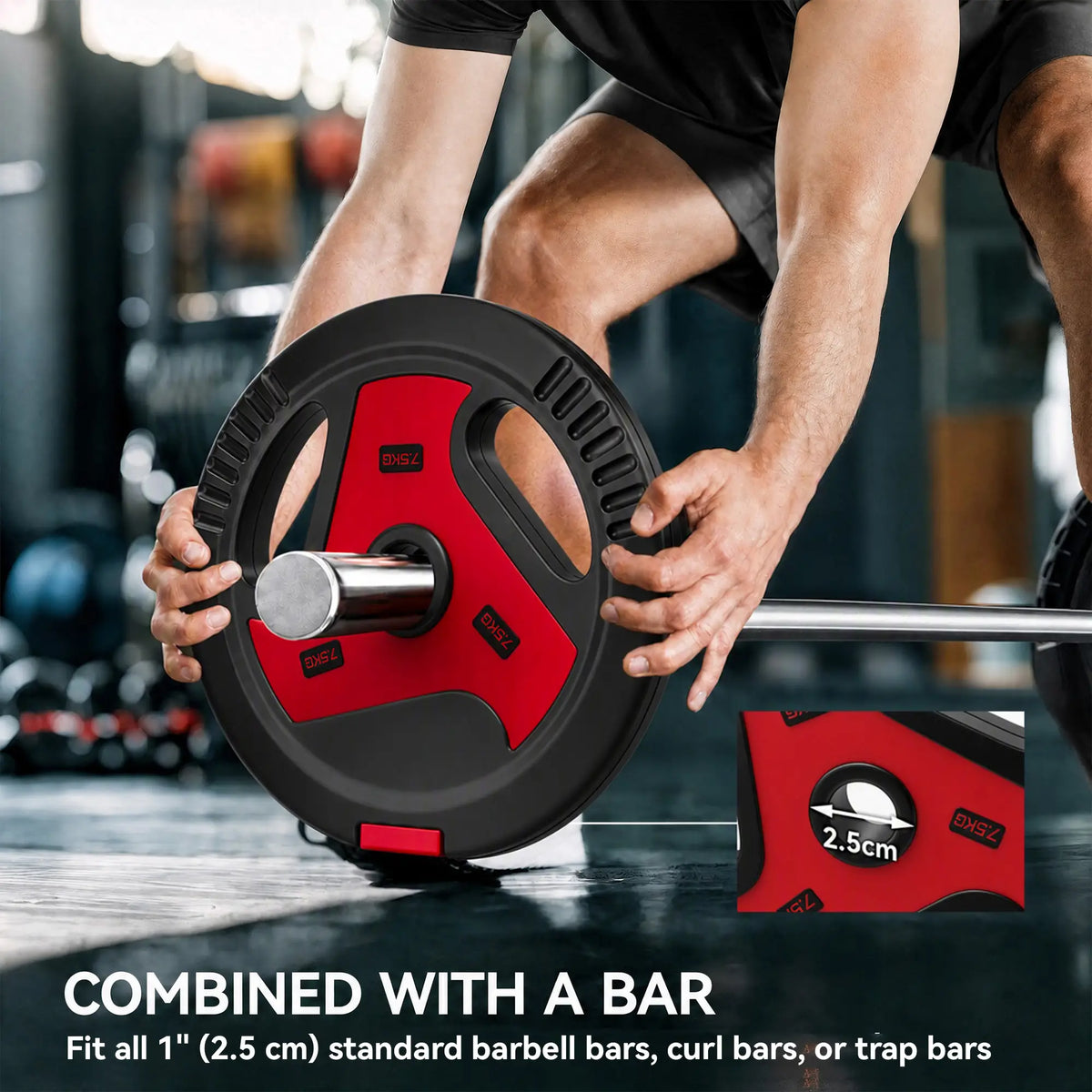 6-Piece 88 lbs Weight Plates Set, Sand-Filled, Black and Red