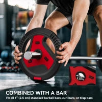 6-Piece 88 lbs Weight Plates Set, Sand-Filled, Black and Red