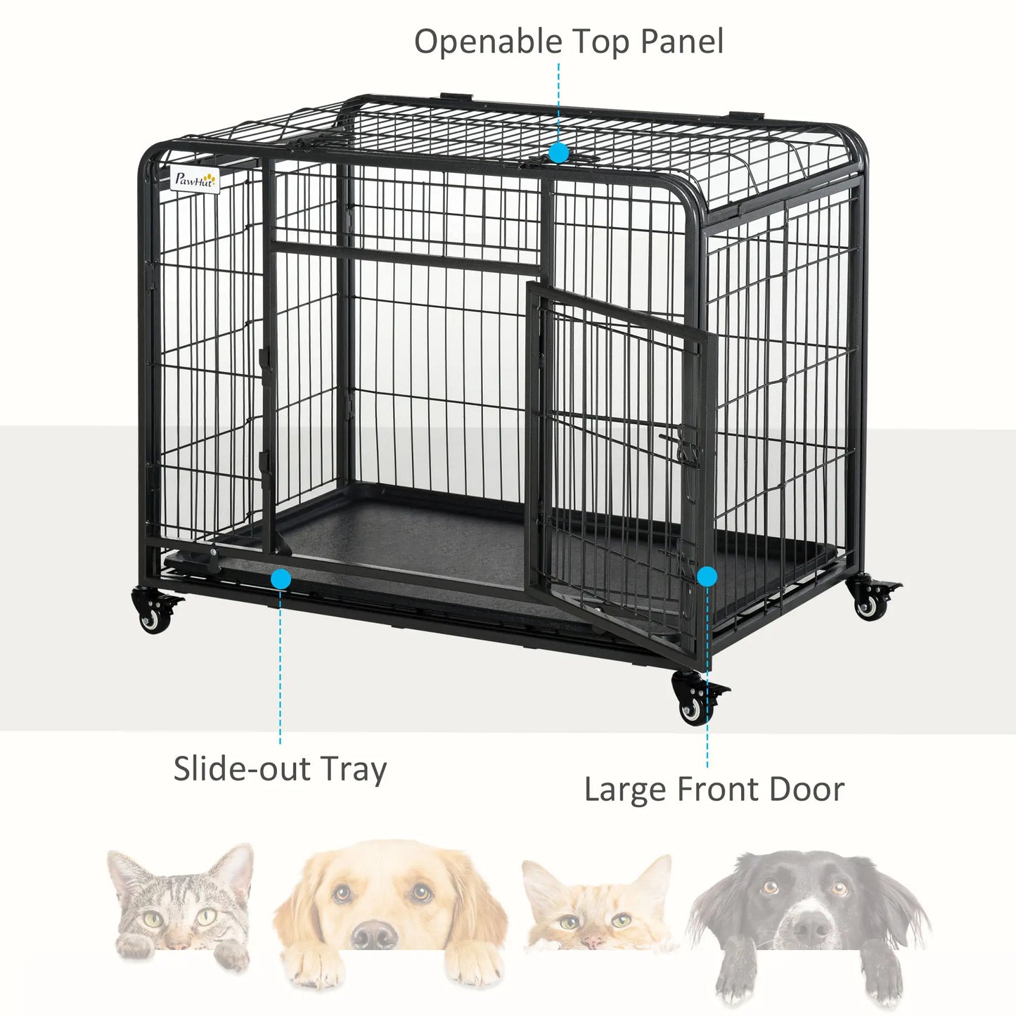 Heavy Duty Folding Dog Crate, Medium Size, 37" x 23" x 27" Houses, Kennels & Pens at Gallery Canada