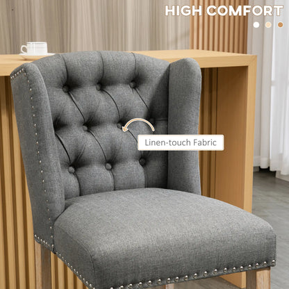 Counter Height Bar Stools Set of 2, Upholstered, Grey Bar Stools at Gallery Canada