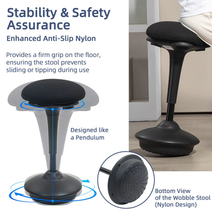 Adjustable Ergonomic Standing Stool, Swivel Backless Wobble Chair Office Chairs at Gallery Canada