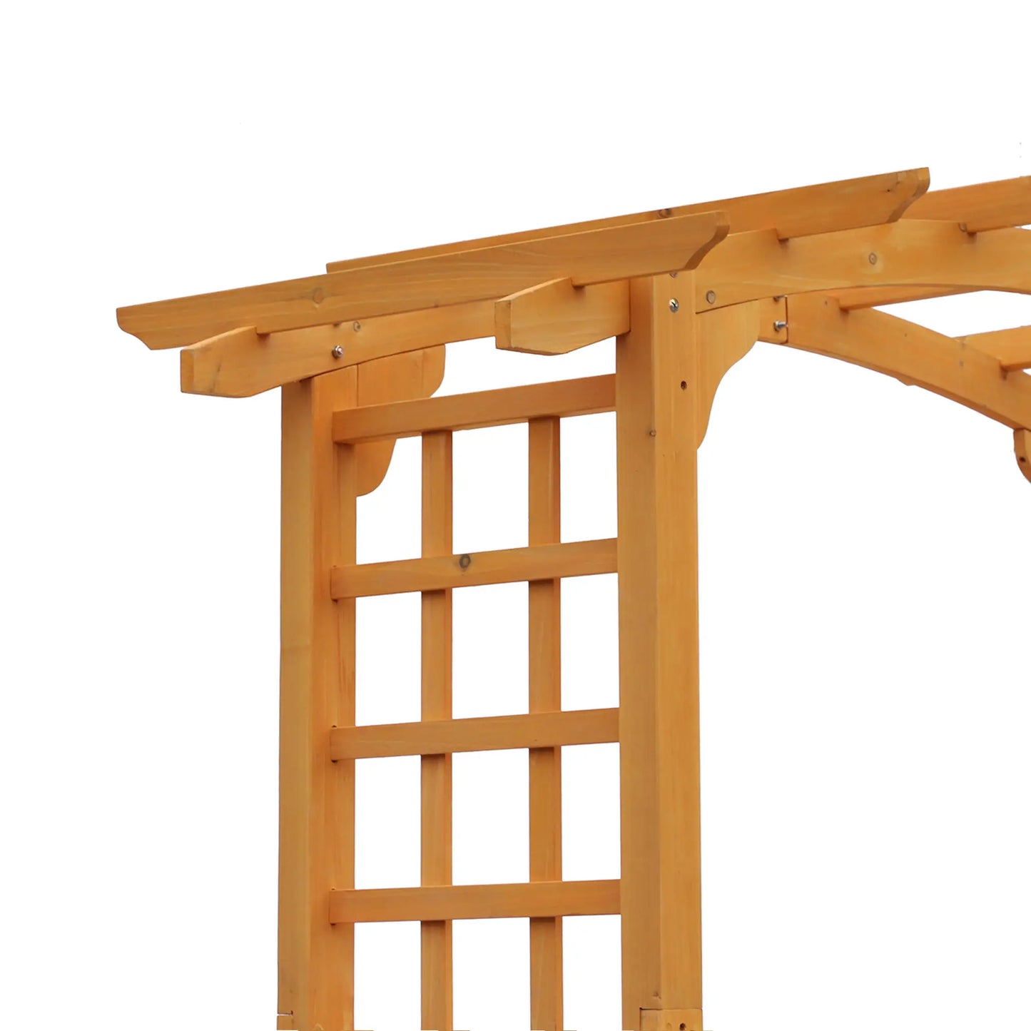 7.5FT Wood Garden Arch Trellis, Round Pergola Arbor, Yellow Garden Arches at Gallery Canada