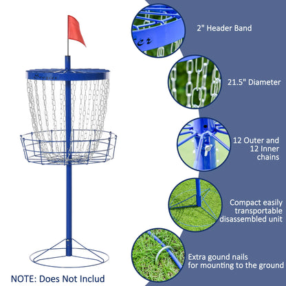 24-Chain Portable Disc Golf Basket, Easy Assembly, Lightweight, Deep Blue Baseball at Gallery Canada