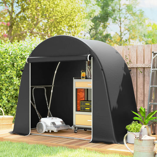 8' x 4' Portable Shed, Waterproof Bike Tent, Roll-Up Zipper Door
