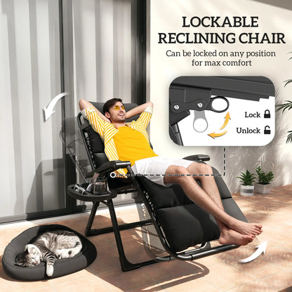 2pcs Zero Gravity Chair, Adjustable Backrest, Folding Sun Lounger, Grey Lounger Chairs at Gallery Canada