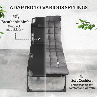 75 cm Wide Folding Chaise Lounge Chair, Set of 2, Dark Grey Lounger Chairs at Gallery Canada