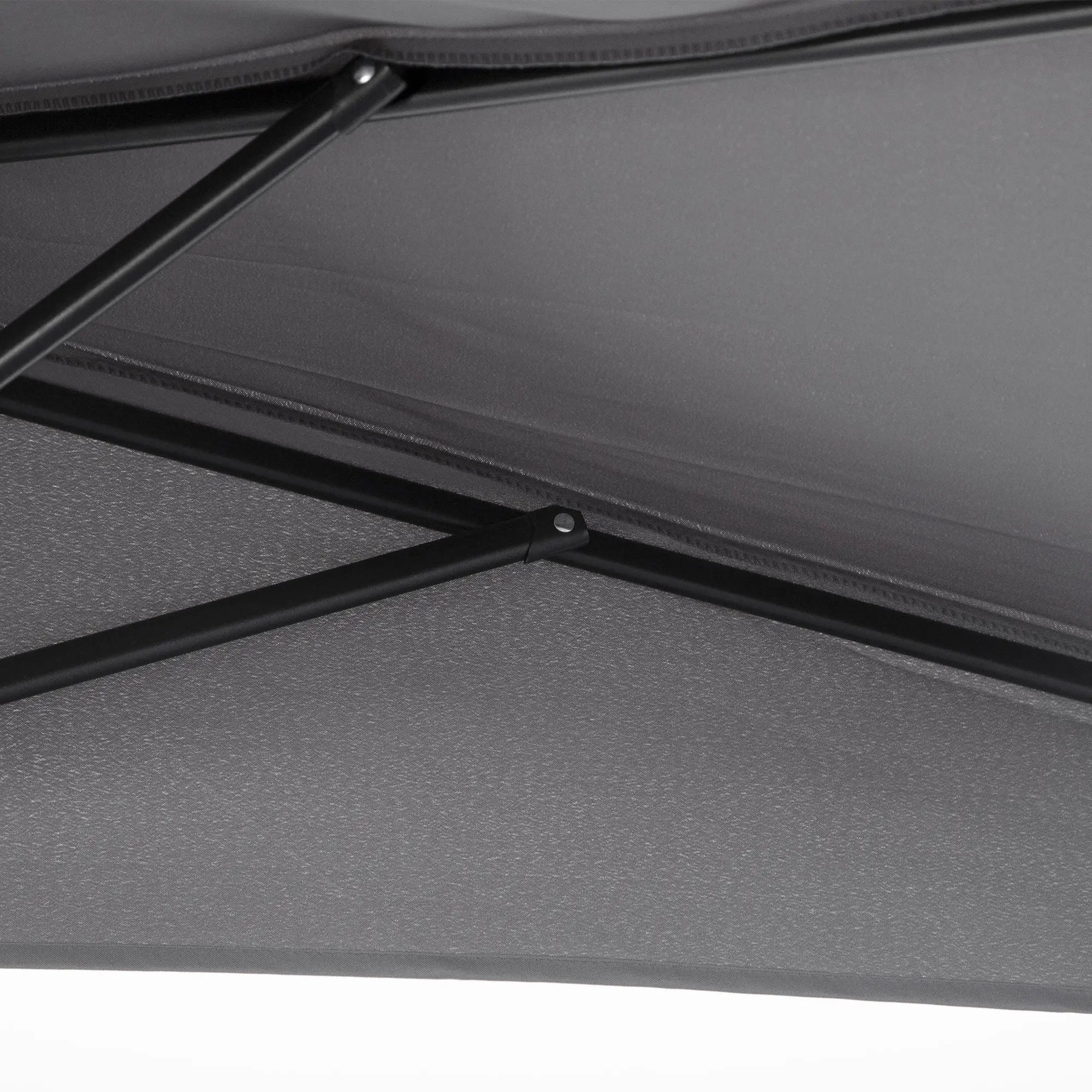 9.8ft Half Umbrella, Semi Round Patio Parasol, Crank Handle, Top Vent, Grey Sun Umbrellas at Gallery Canada