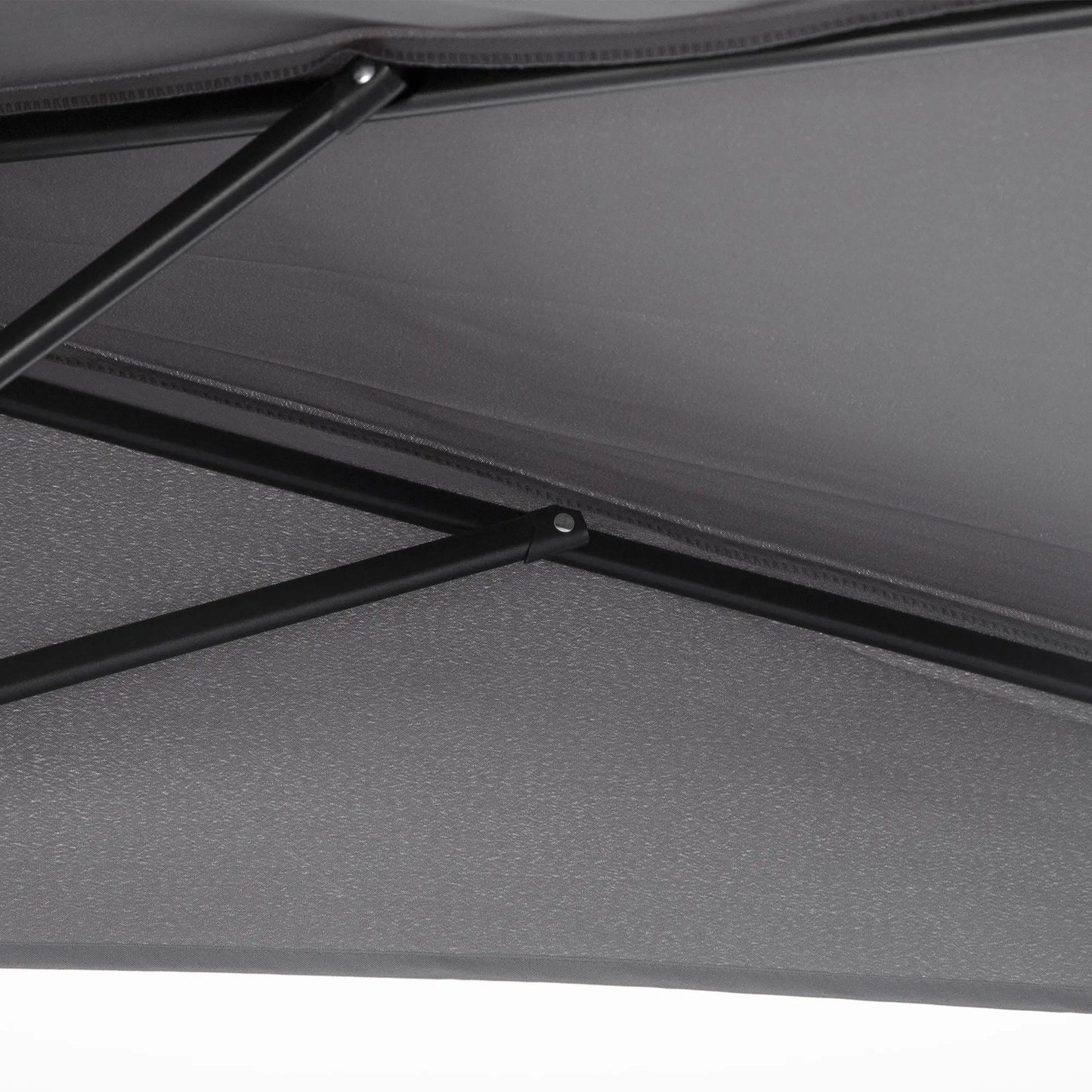 9.8ft Half Umbrella, Semi Round Patio Parasol, Crank Handle, Top Vent, Grey Sun Umbrellas at Gallery Canada