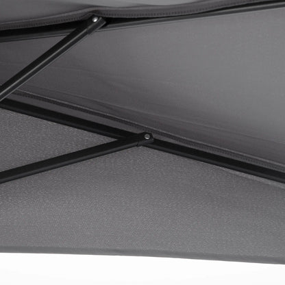 9.8ft Half Umbrella, Semi Round Patio Parasol, Crank Handle, Top Vent, Grey Sun Umbrellas at Gallery Canada