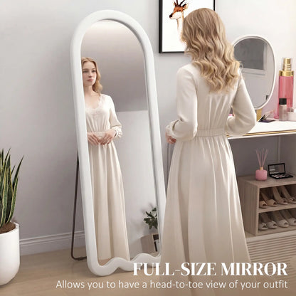 Full Length Mirror With Soft Padded Frame, White