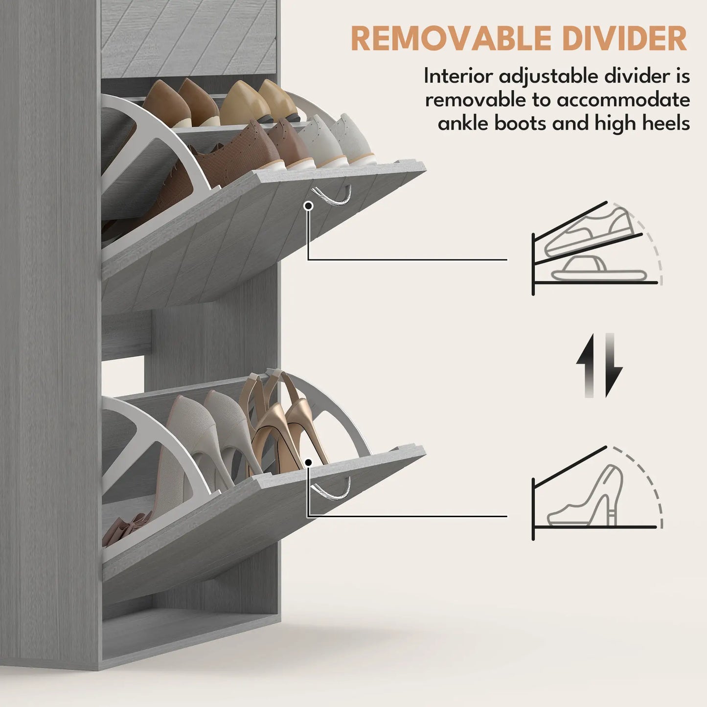 Shoe Storage Cabinet, 3 Flip Drawers, Slim 12 Pair Organizer Shoe Storage Cabinets & Racks at Gallery Canada