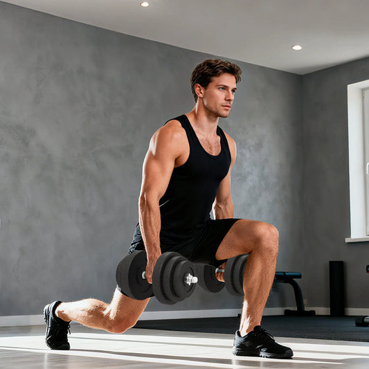 Adjustable 2 x 44lbs Dumbbell Set, Fitness Training, Black Dumbbells & Barbells Black at Gallery Canada