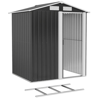 5ft x 4ft Metal Storage Shed, Sliding Door, Top Vents, Dark Grey Sheds at Gallery Canada