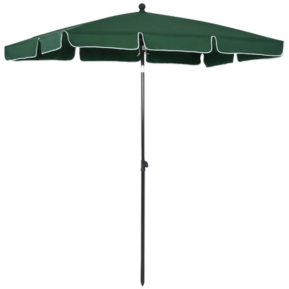 6.5x4ft Rectangle Patio Umbrella, Adjustable Tilt, Green Sun Umbrellas Green and Black at Gallery Canada