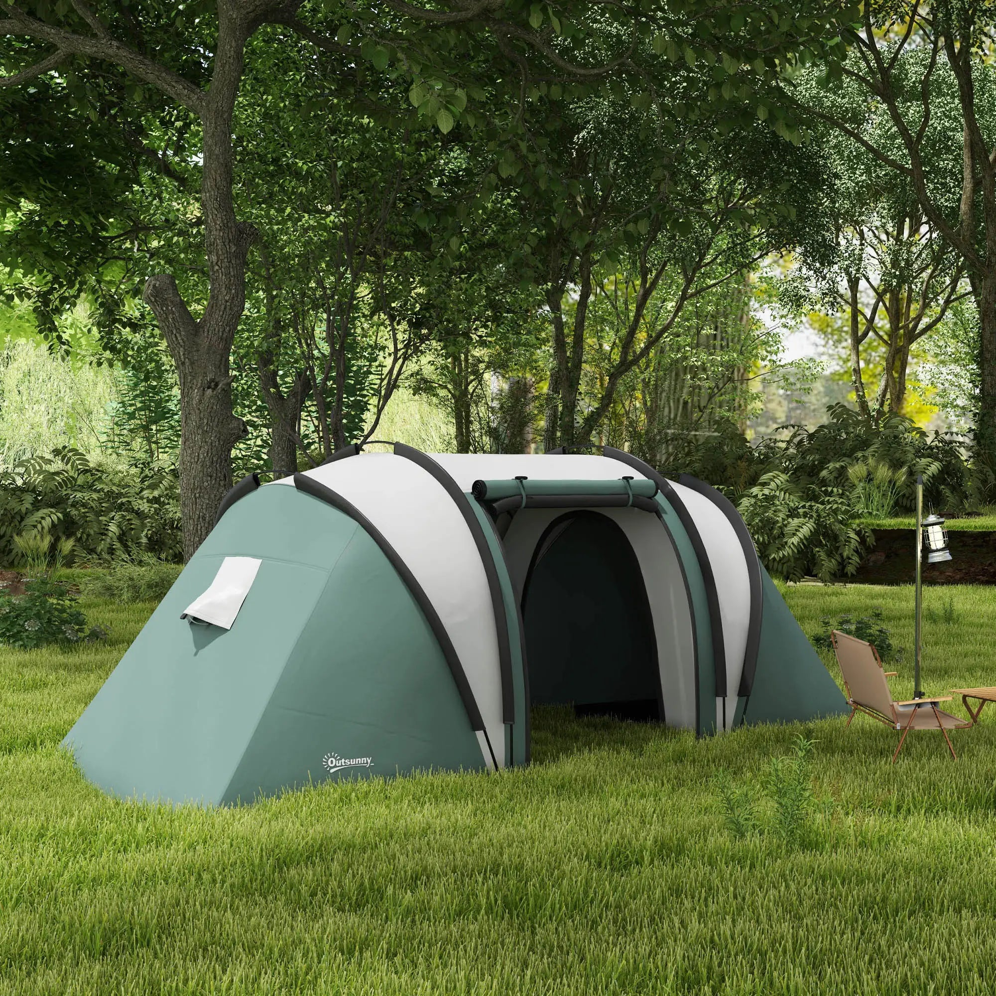 Camping Tent, 2 Bedrooms, Living Area, 3000mm Waterproof, Army Green Camping Tents at Gallery Canada