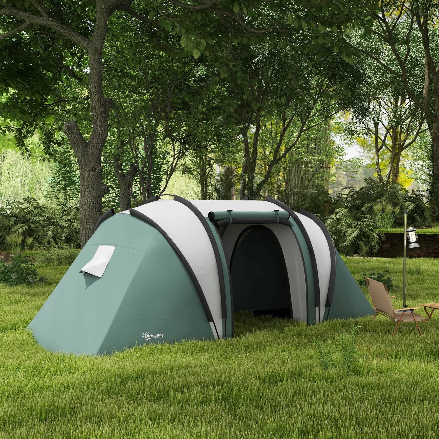 Camping Tent, 2 Bedrooms, Living Area, 3000mm Waterproof, Army Green Camping Tents at Gallery Canada