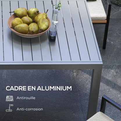 Expandable Aluminum Outdoor Dining Table, 6-8 People, Charcoal Grey Patio Dinning Tables at Gallery Canada
