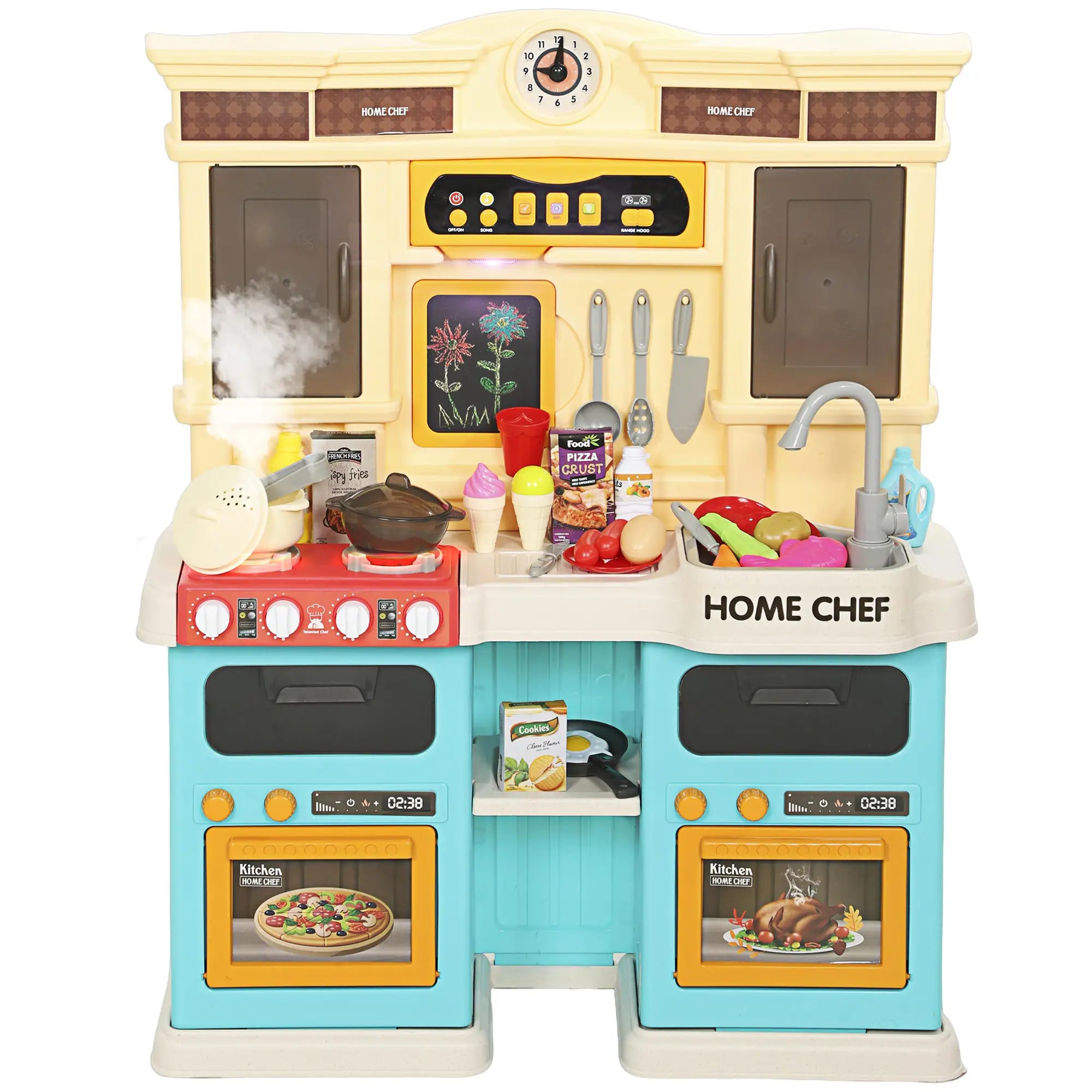 Kids Kitchen Playset with Lights, Sounds, Sink, Stove, Clock, Green Play Kitchen at Gallery Canada